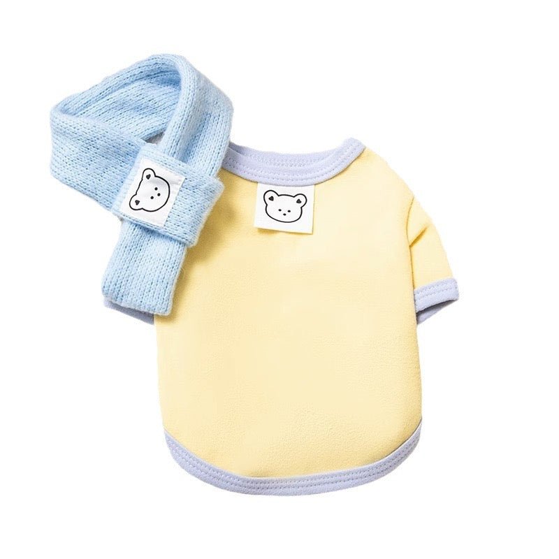 Macaron Bottom Shirt with Scarf - petspacestores