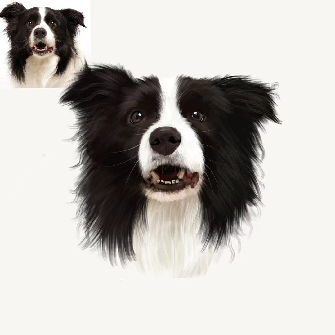 Personalized Custom Pet Digital Art Portrait - petspacestores
