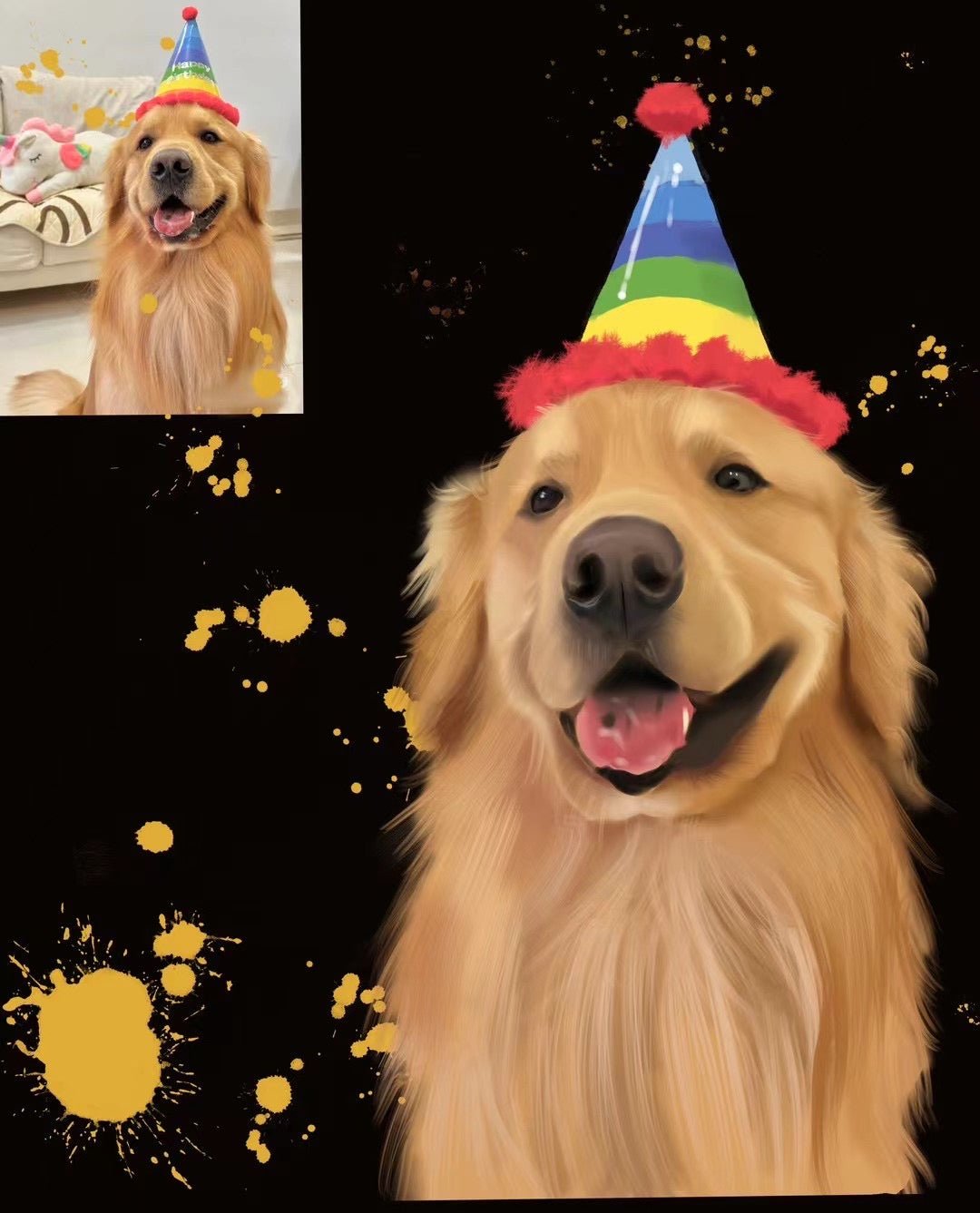 Personalized Custom Pet Digital Art Portrait - petspacestores