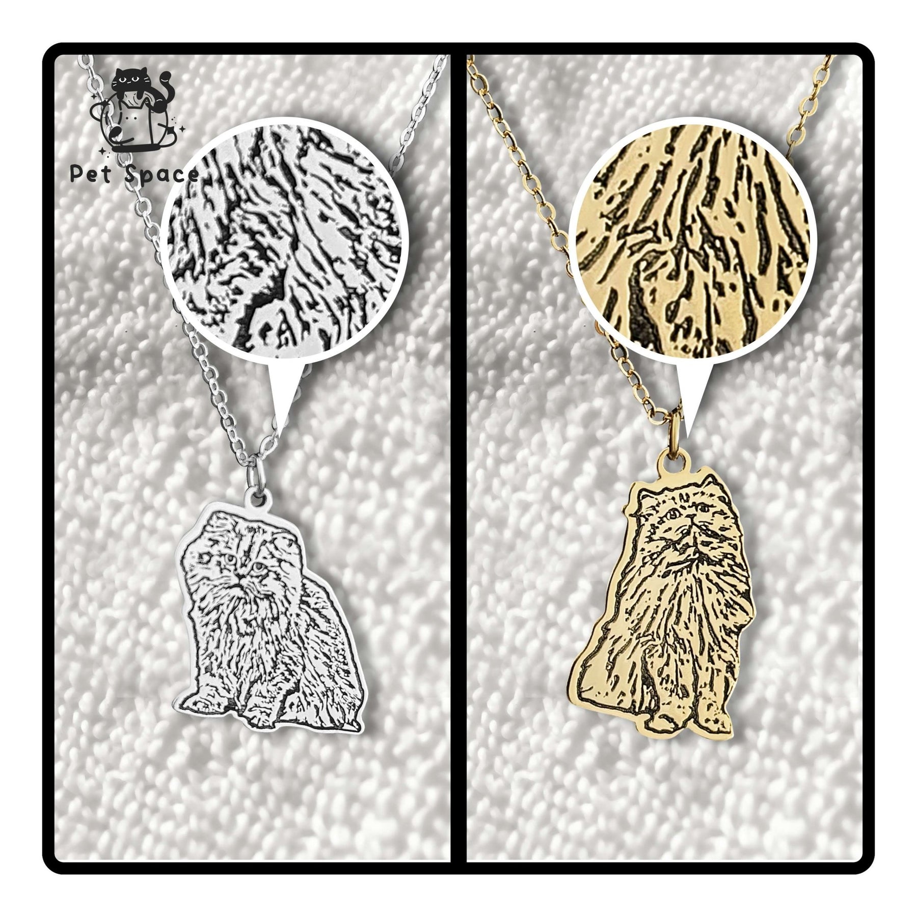 Personalized Custom Pet Portrait Pendant Necklace - petspacestores