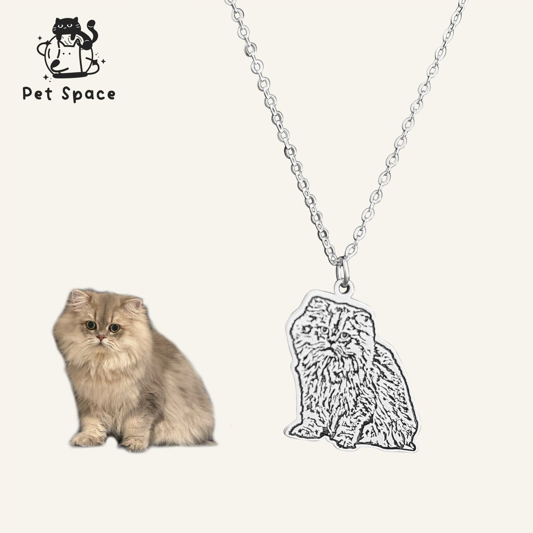 Personalized Custom Pet Portrait Pendant Necklace - petspacestores