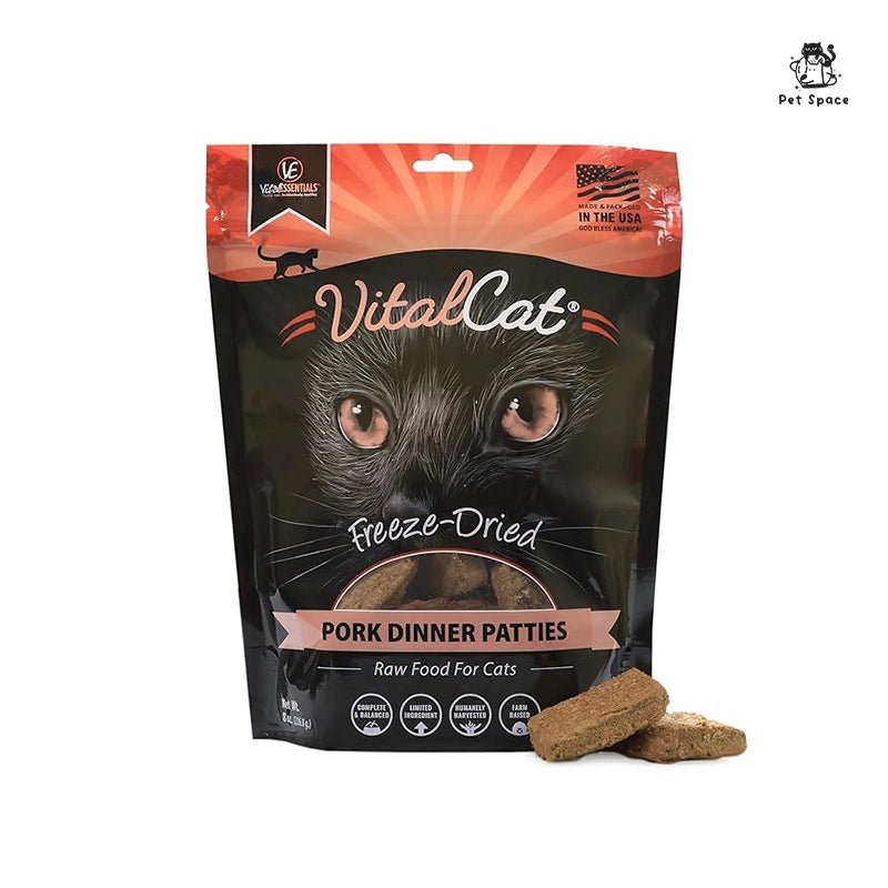Vital Essentials Freeze Dried Pork Dinner Patties 8 oz - petspacestores