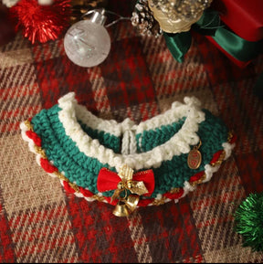 Christmas Green Bow-knot Collar - petspacestores