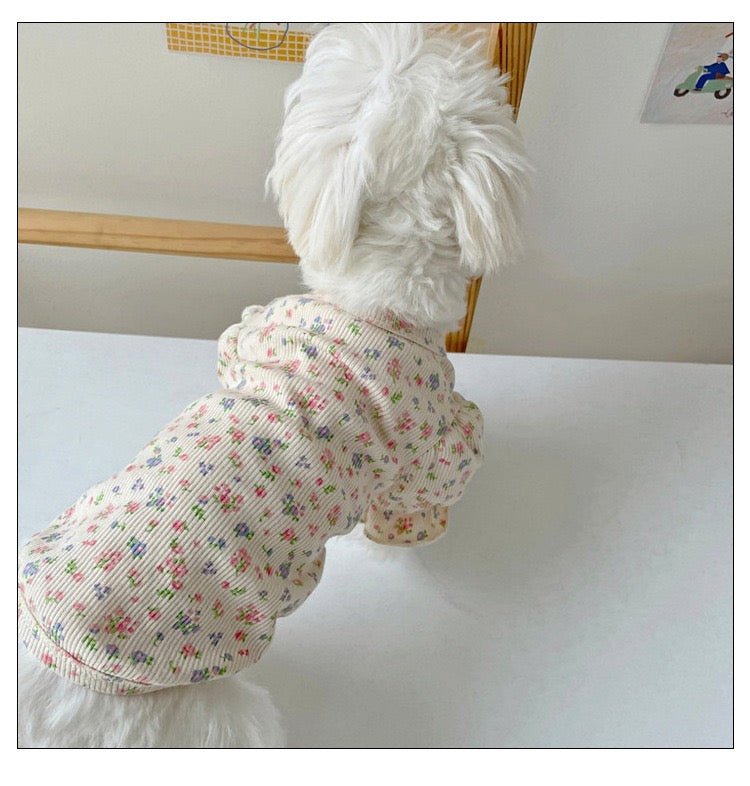 Cute Dog Floral Frock - petspacestores
