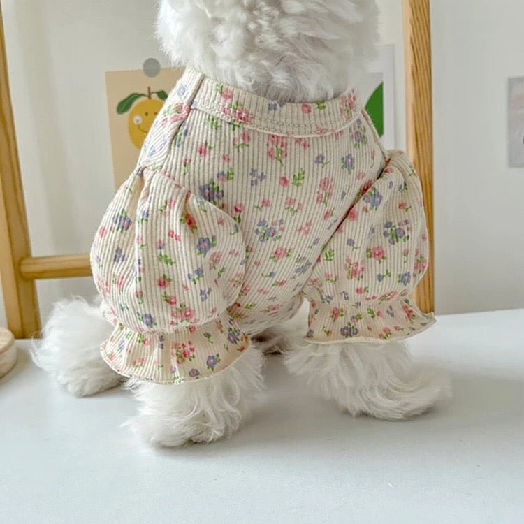 Cute Dog Floral Frock - petspacestores